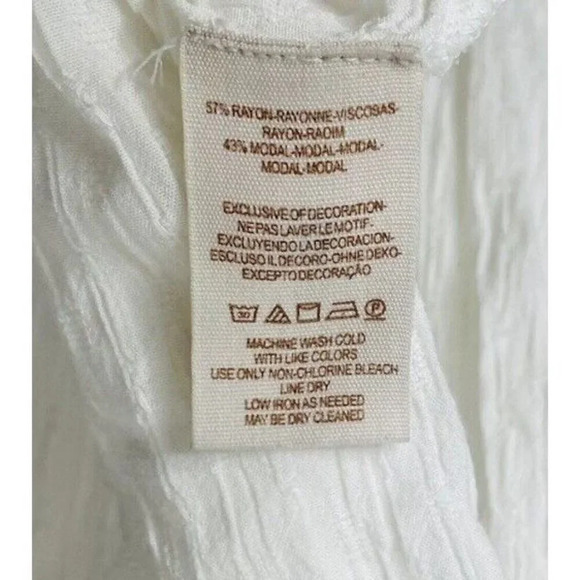 Free People Peasant Blouse S Embroidered Metallic Boho Relaxed Button Up Texture - Picture 8 of 13